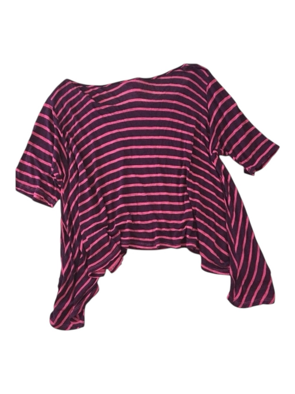 new LF Emma & Sam ᯾ Oversized Stripe Hi Lo Handkerchief Hem Tee ᯾ T Shirt Top XS - Picture 14 of 16